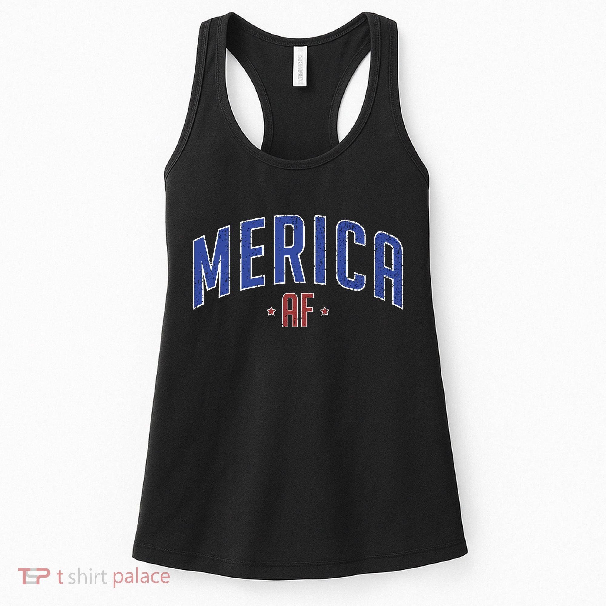 Merica AF Distressed USA Logo Women's Tank Top