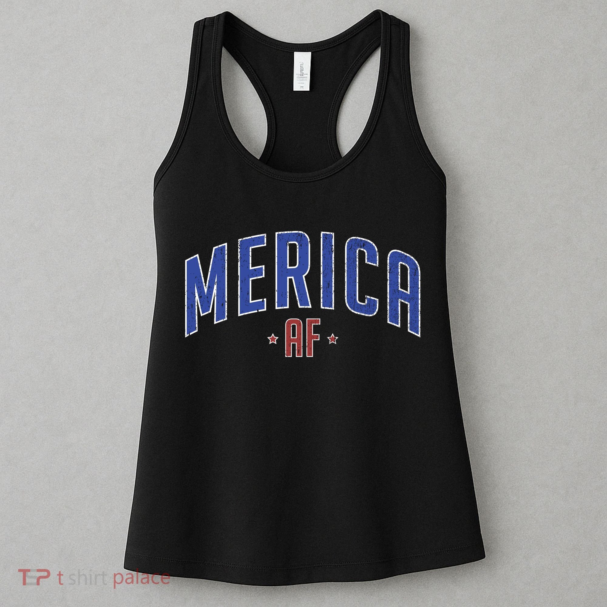 Merica AF Distressed USA Logo Women's Tank Top