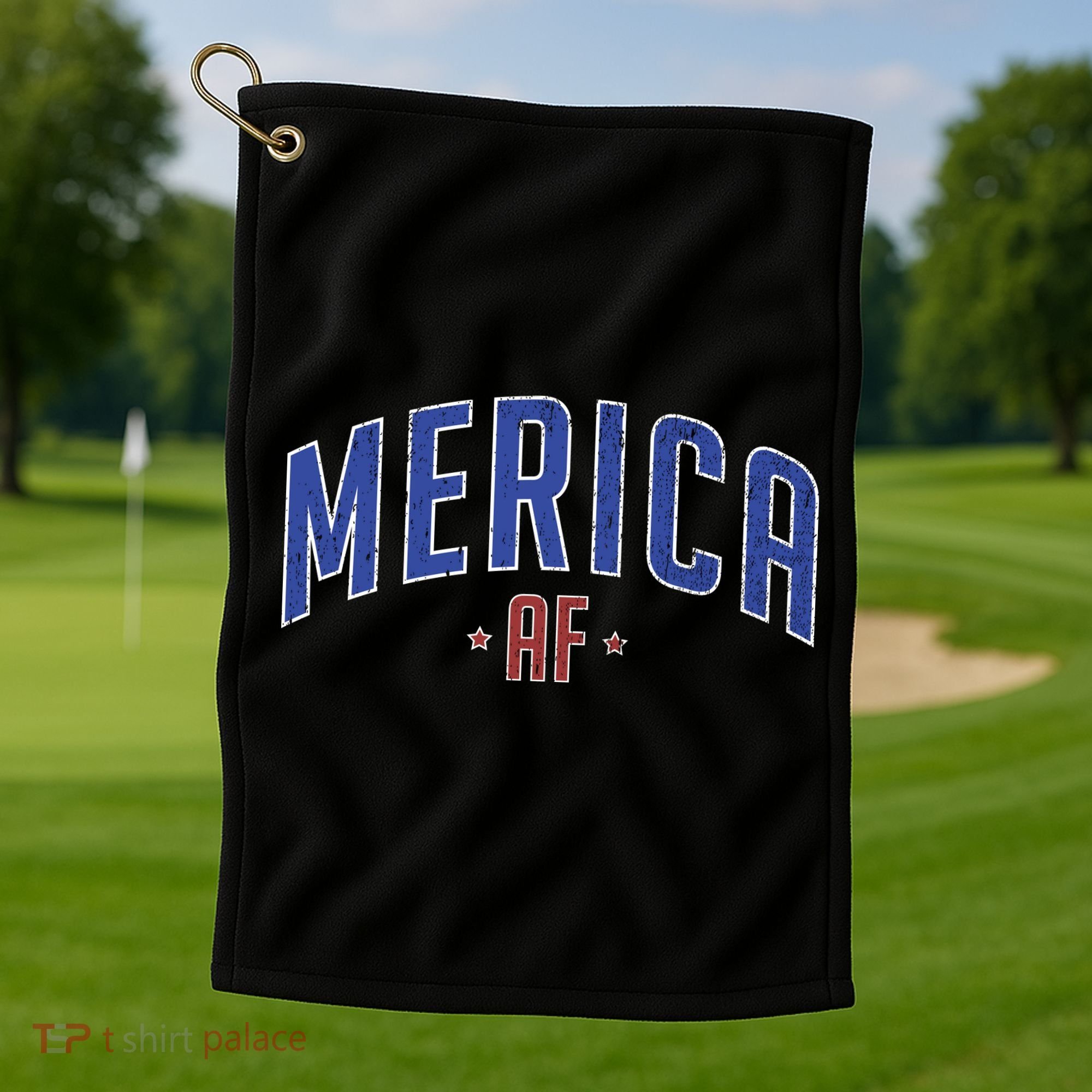 Merica AF Distressed USA Logo Golf Towel