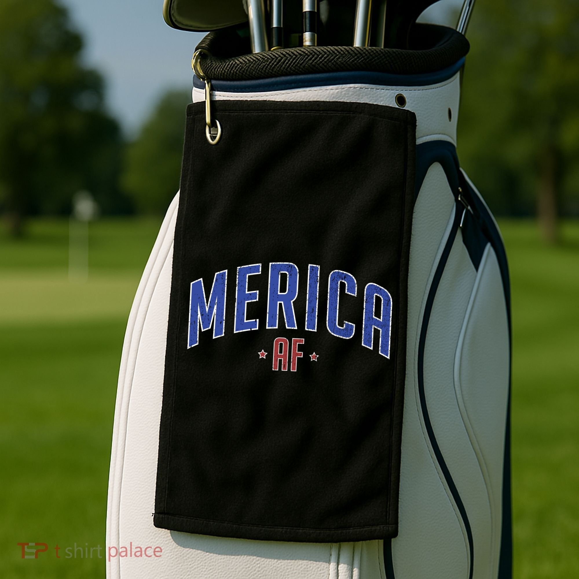 Merica AF Distressed USA Logo Golf Towel