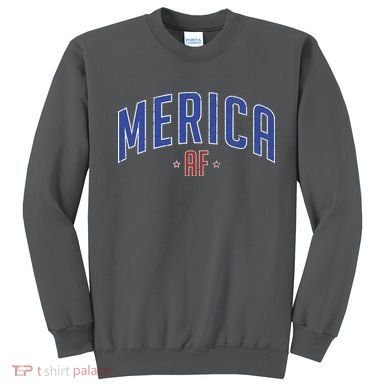 Merica AF Distressed USA Logo Sweatshirt