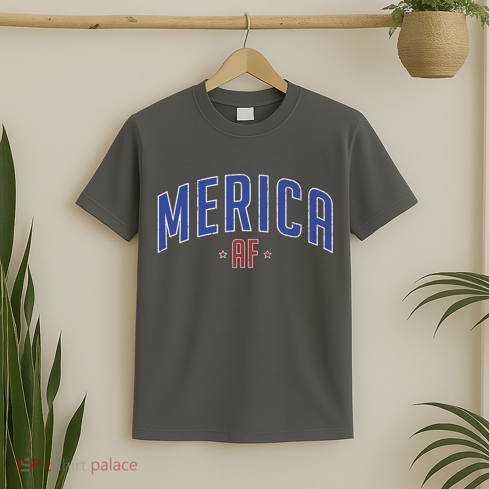 Merica AF Distressed USA Logo T-Shirt