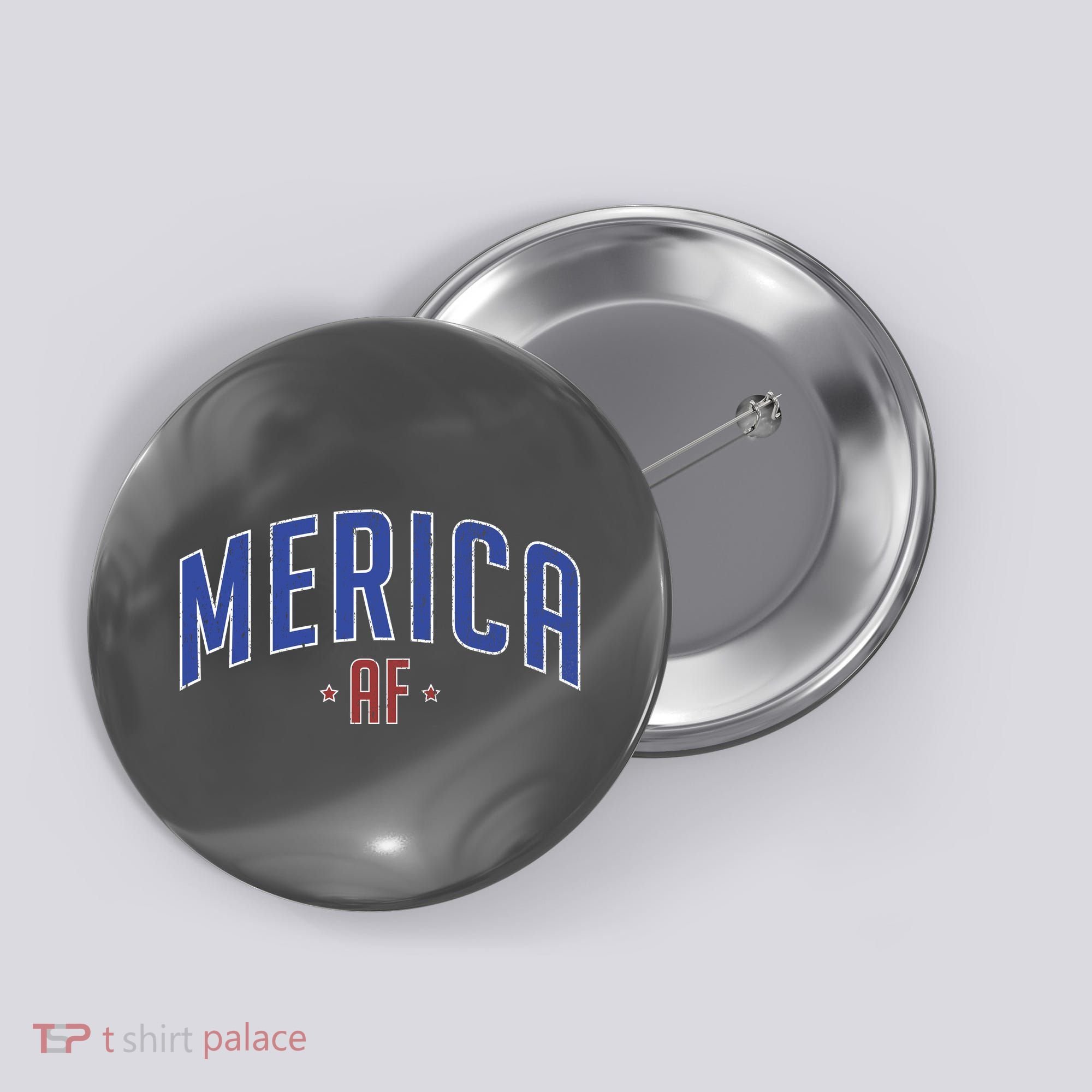 Merica AF Distressed USA Logo Button