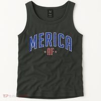 Merica AF Distressed USA Logo Tank Top thumb 2