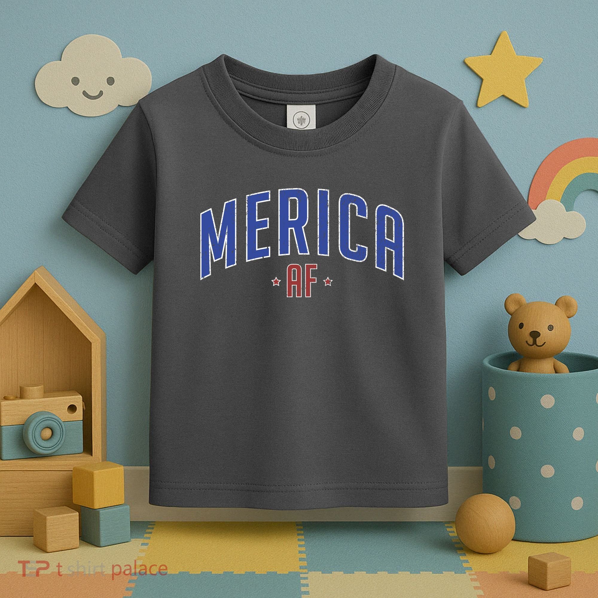 Merica AF Distressed USA Logo Toddler T-Shirt