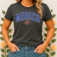 Merica AF Distressed USA Logo Women's T-Shirt thumb 2