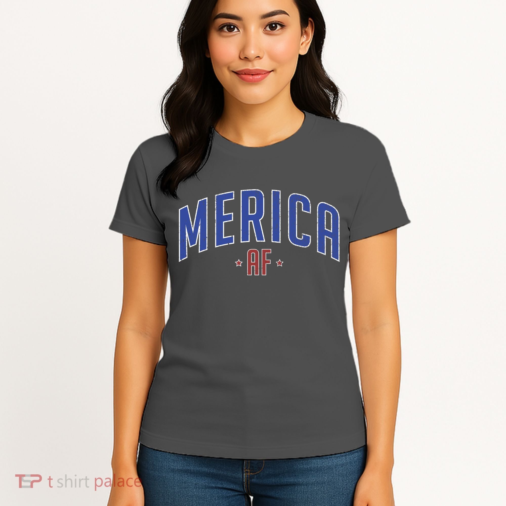 Merica AF Distressed USA Logo Women's T-Shirt