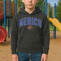 Merica AF Distressed USA Logo Kids Hoodie thumb 2