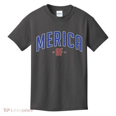 Merica AF Distressed USA Logo Kids T-Shirt