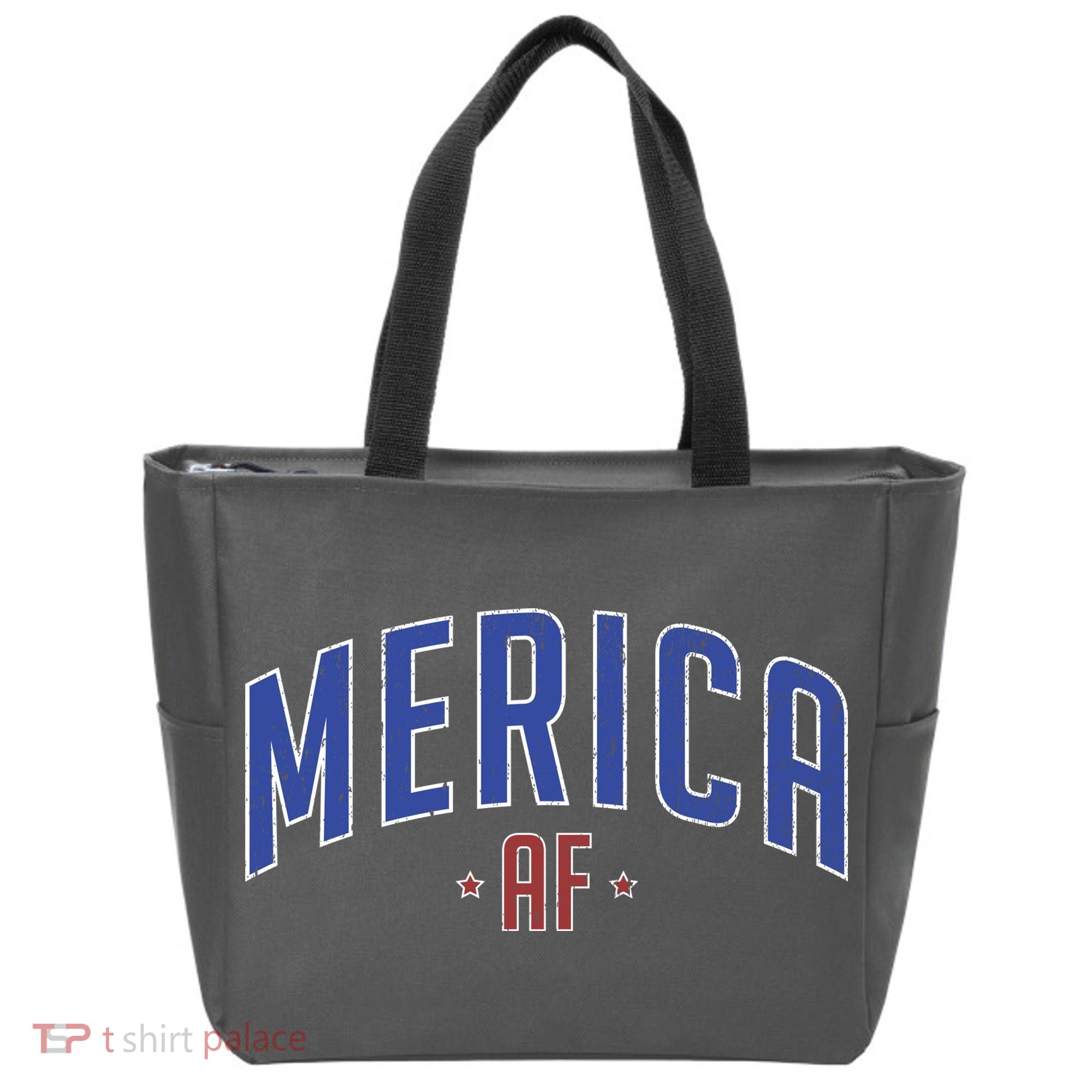 Merica AF Distressed USA Logo Tote Bag