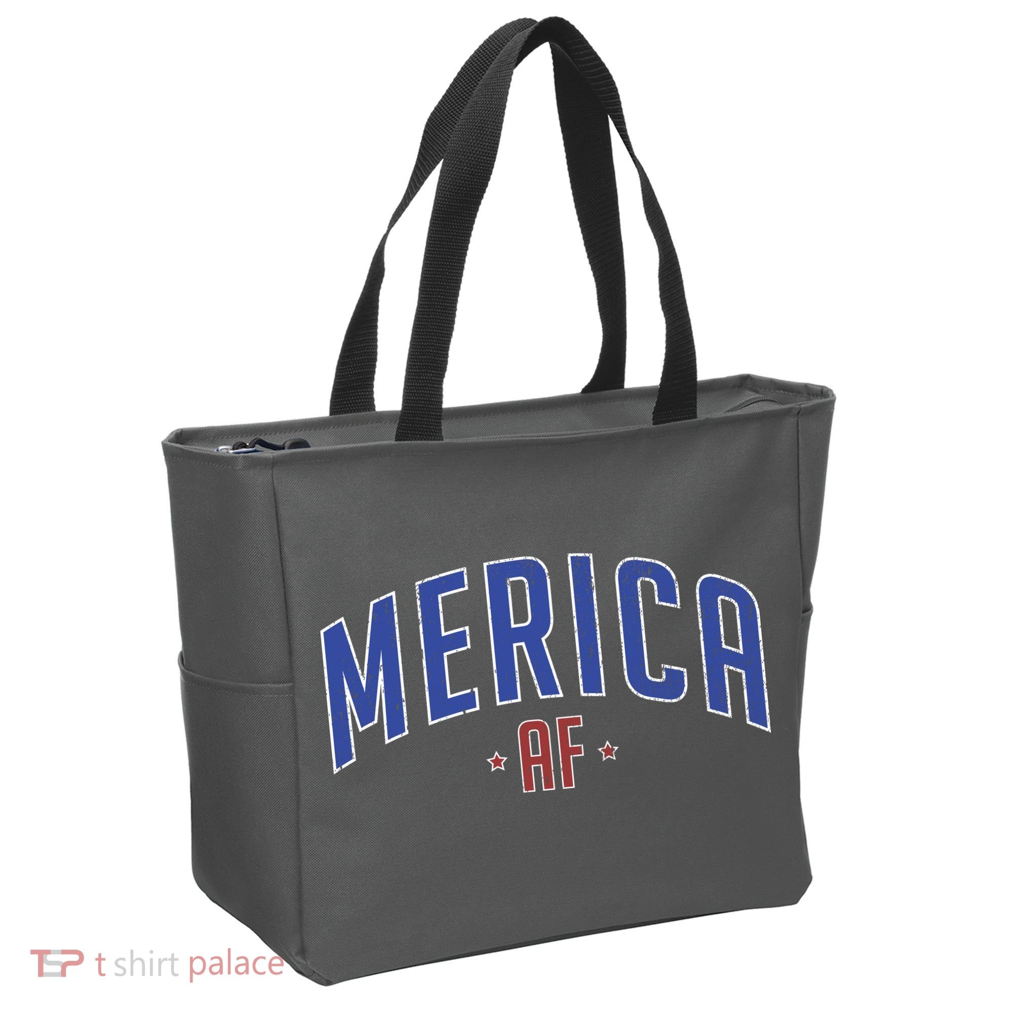 Merica AF Distressed USA Logo Tote Bag