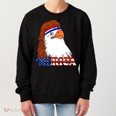 Merica Bald Eagle Retro USA Flag Women's Sweatshirt