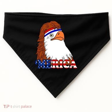Merica Bald Eagle Retro USA Flag USA-Made Doggie Bandana