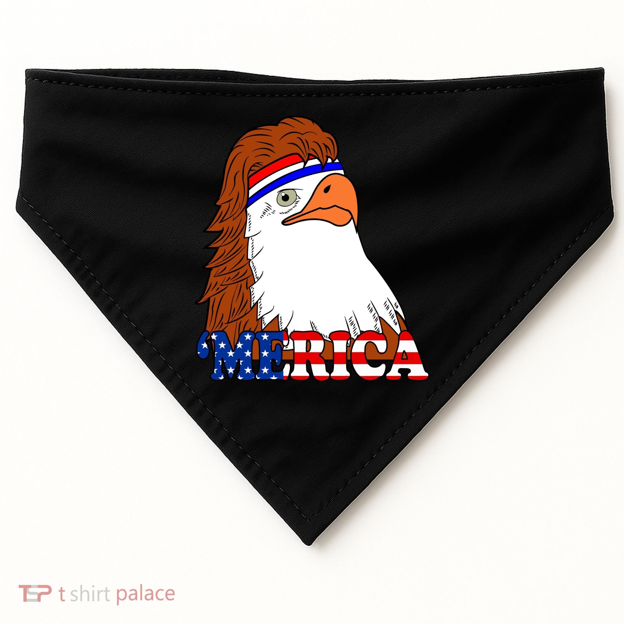 Merica Bald Eagle Retro USA Flag USA-Made Doggie Bandana
