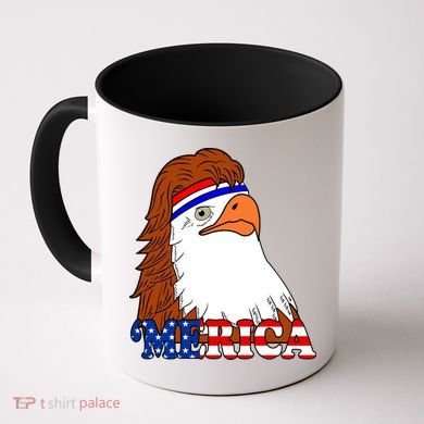 Merica Bald Eagle Retro USA Flag Coffee Mug