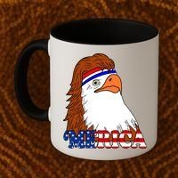 Merica Bald Eagle Retro USA Flag Coffee Mug thumb 2