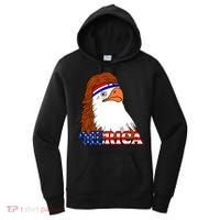Merica Bald Eagle Retro USA Flag Women's Hoodie thumb 0