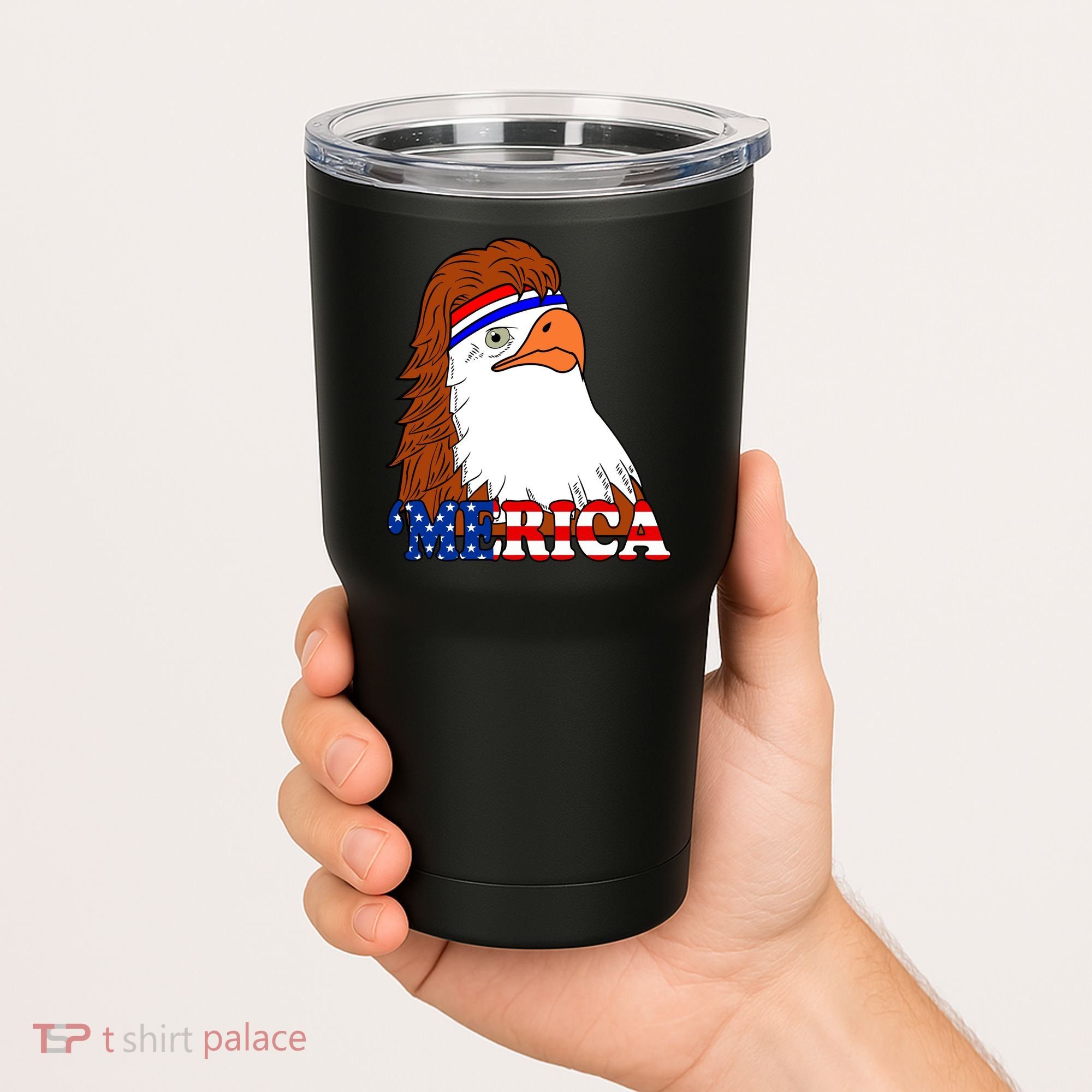 Merica Bald Eagle Retro USA Flag Tumbler