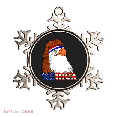 Merica Bald Eagle Retro USA Flag Ornament