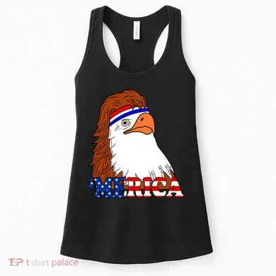 Merica Bald Eagle Retro USA Flag Women's Tank Top
