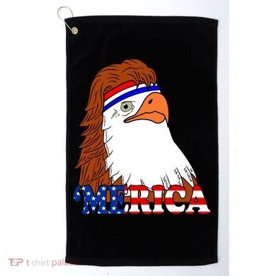 Merica Bald Eagle Retro USA Flag Golf Towel