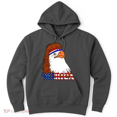 Merica Bald Eagle Retro USA Flag Hoodie