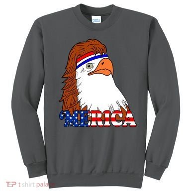 Merica Bald Eagle Retro USA Flag Sweatshirt