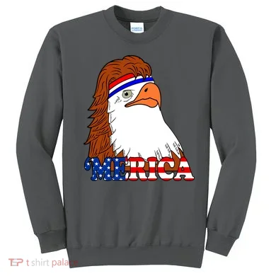 Merica Bald Eagle Retro USA Flag Sweatshirt
