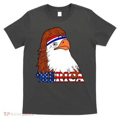 Merica Bald Eagle Retro USA Flag T-Shirt