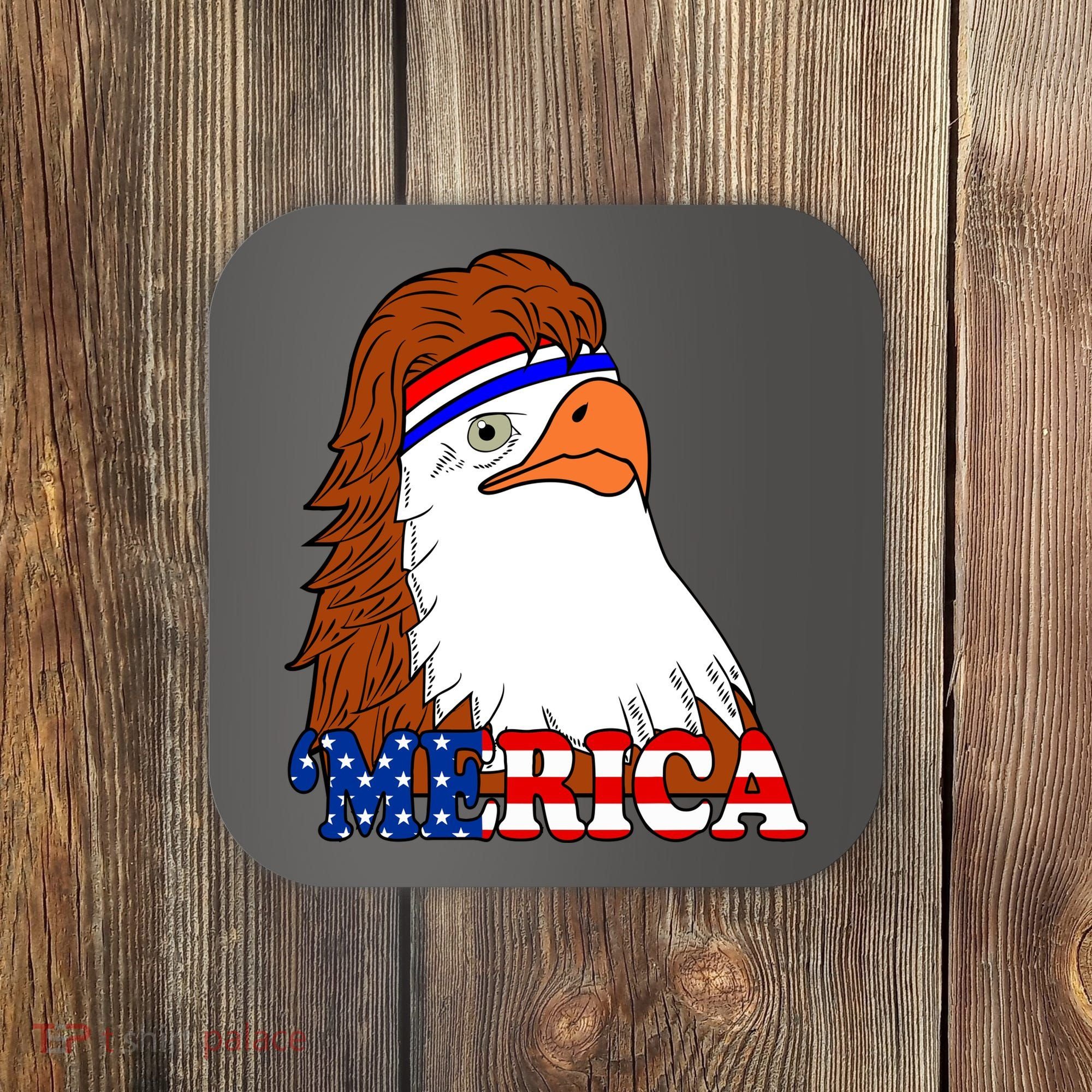 Merica Bald Eagle Retro USA Flag Coaster