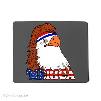Merica Bald Eagle Retro USA Flag Mousepad