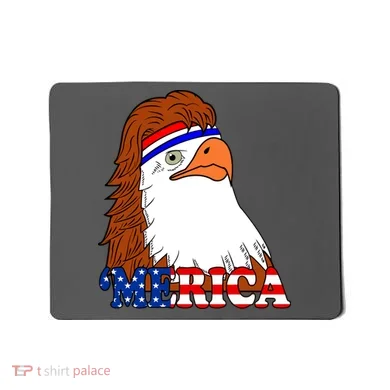 Merica Bald Eagle Retro USA Flag Mousepad