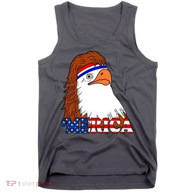Merica Bald Eagle Retro USA Flag Tank Top