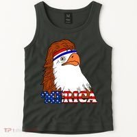 Merica Bald Eagle Retro USA Flag Tank Top thumb 2