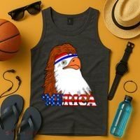 Merica Bald Eagle Retro USA Flag Tank Top thumb 4