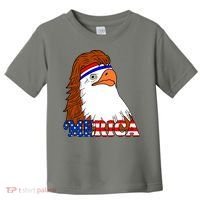 Merica Bald Eagle Retro USA Flag Toddler T-Shirt thumb 0