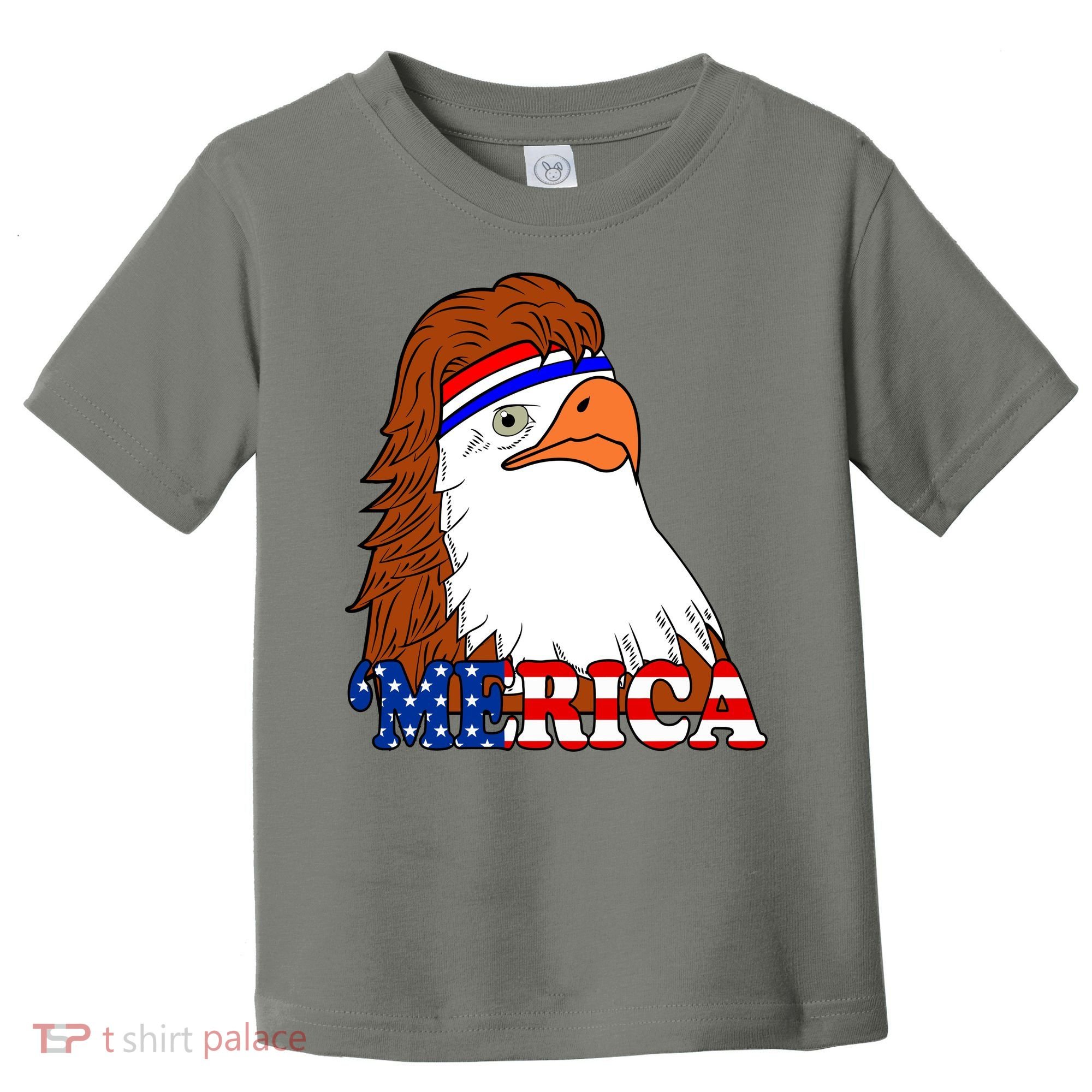 Merica Bald Eagle Retro USA Flag Toddler T-Shirt
