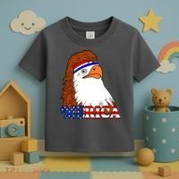 Merica Bald Eagle Retro USA Flag Toddler T-Shirt thumb 3