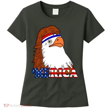 Merica Bald Eagle Retro USA Flag Women's T-Shirt