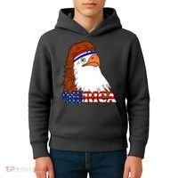 Merica Bald Eagle Retro USA Flag Kids Hoodie thumb 4