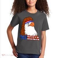 Merica Bald Eagle Retro USA Flag Kids T-Shirt thumb 2