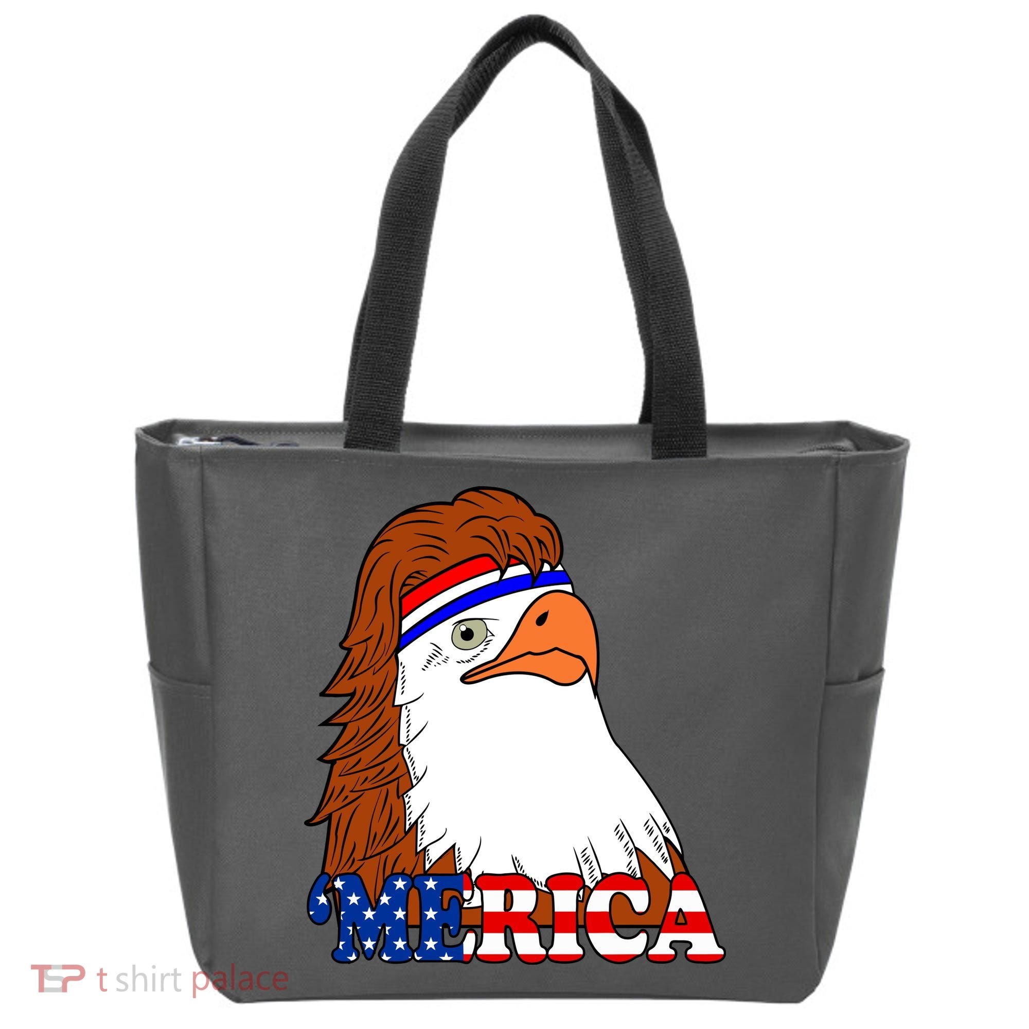 Merica Bald Eagle Retro USA Flag Tote Bag