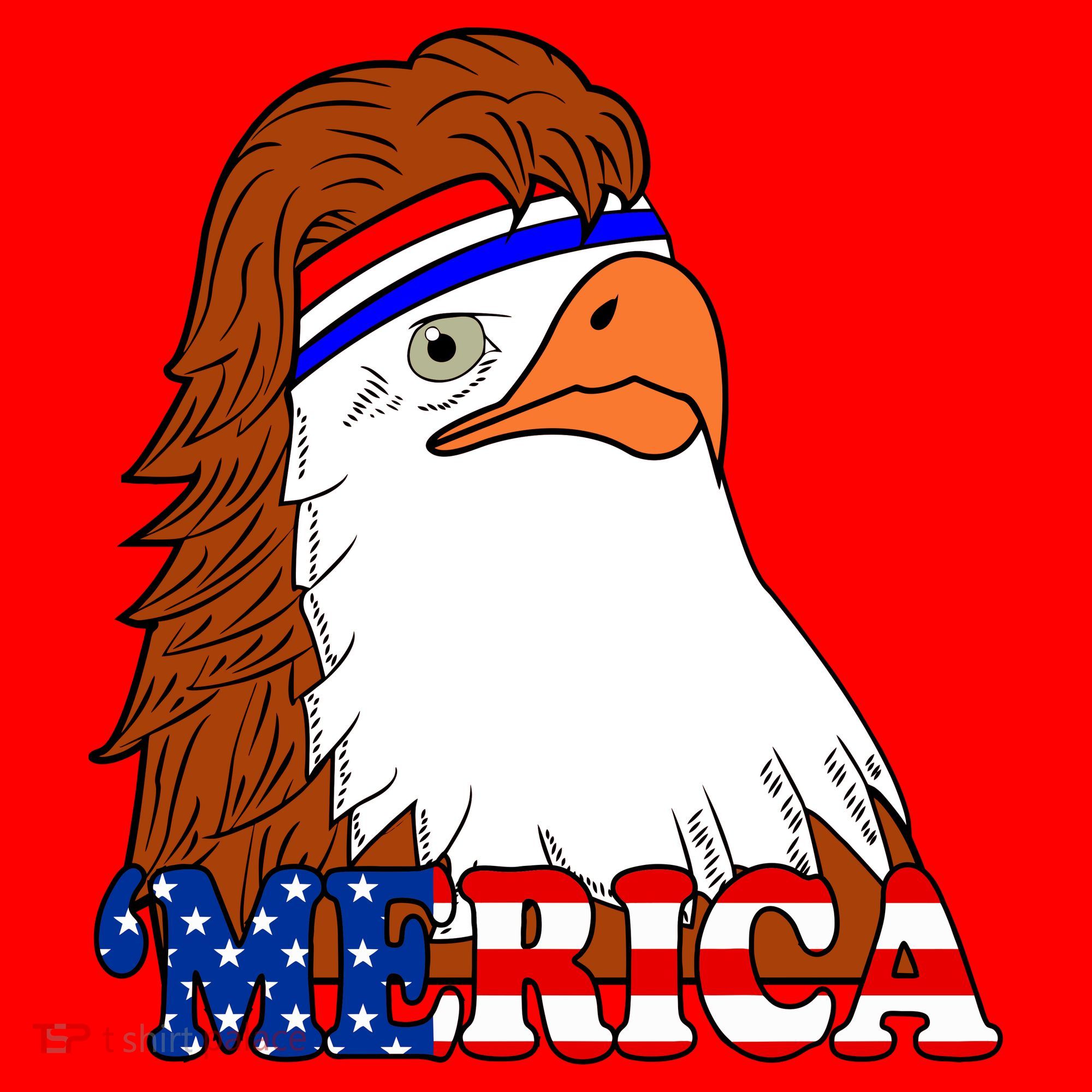 Merica Bald Eagle Retro USA Flag Santa Hat