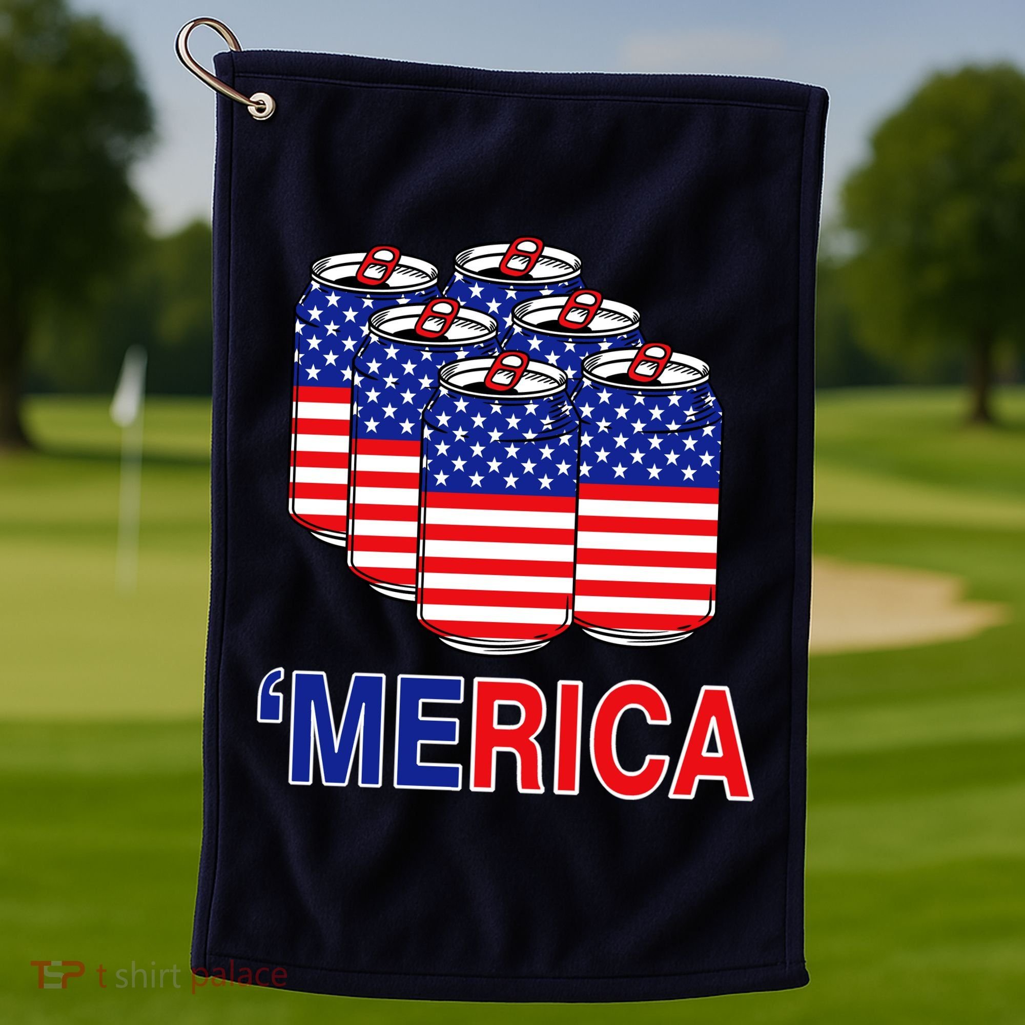 Merica Beer Pack Golf Towel