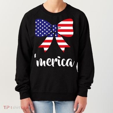 Merica Bow Tie USA Flag Women's Sweatshirt