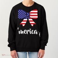 Merica Bow Tie USA Flag Women's Sweatshirt thumb 0