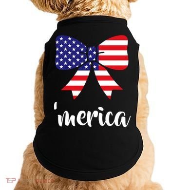 Merica Bow Tie USA Flag Doggie Tank