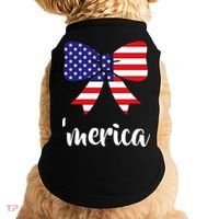 Merica Bow Tie USA Flag Doggie Tank thumb 0