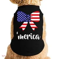 Merica Bow Tie USA Flag Doggie Tank thumb 0