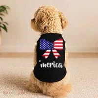Merica Bow Tie USA Flag Doggie Tank thumb 2